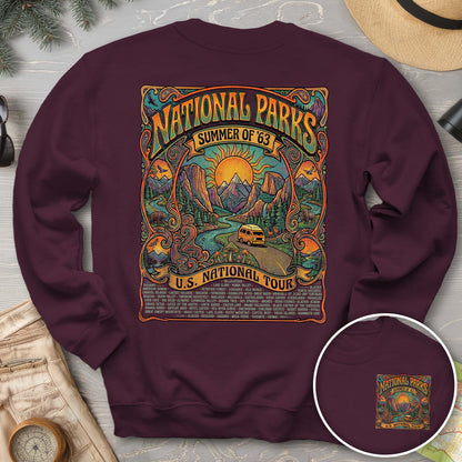 National Parks Summer Tour Front/Back Print Sweatshirt
