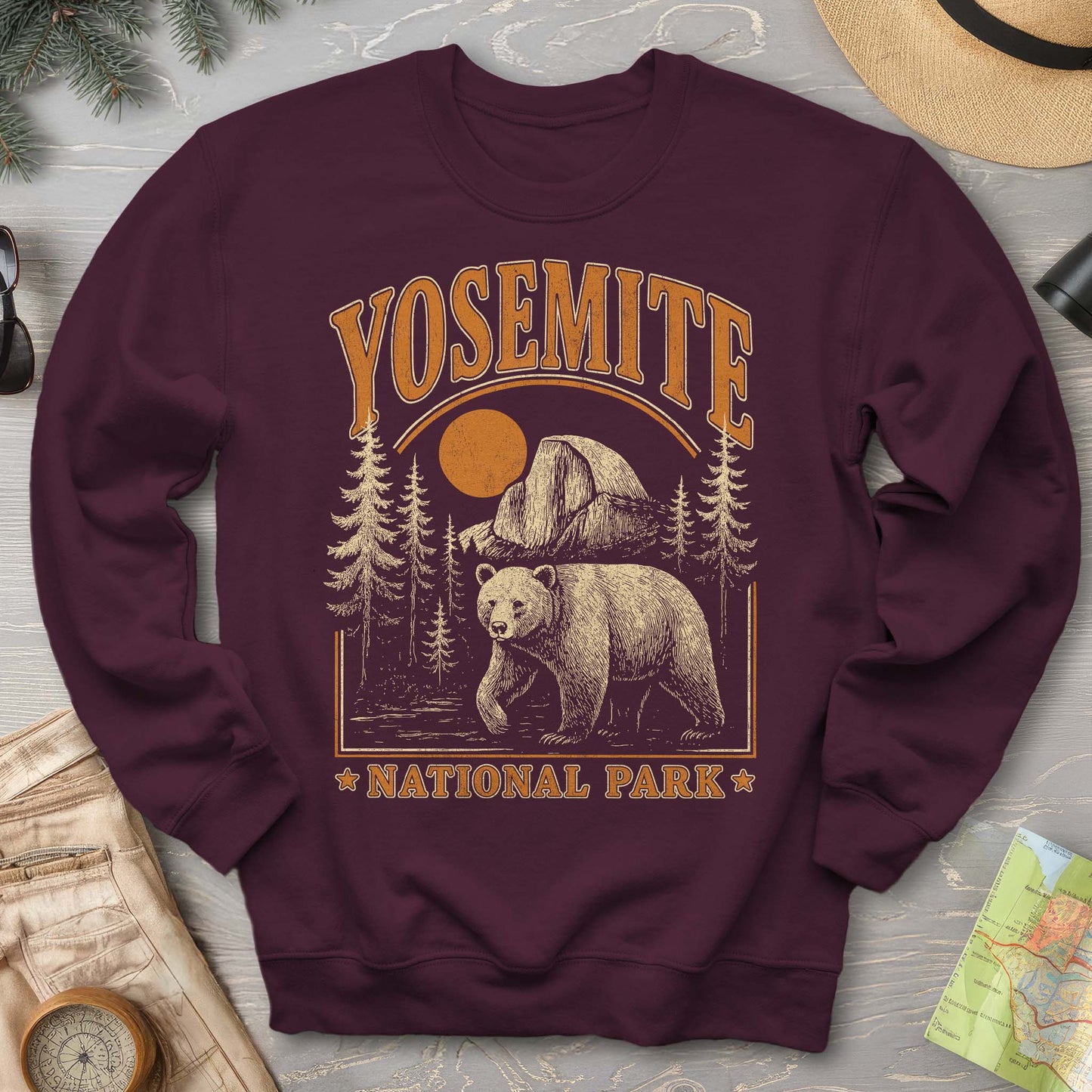 Yosemite National Park "Vintage El Capitan" Bear Sweatshirt