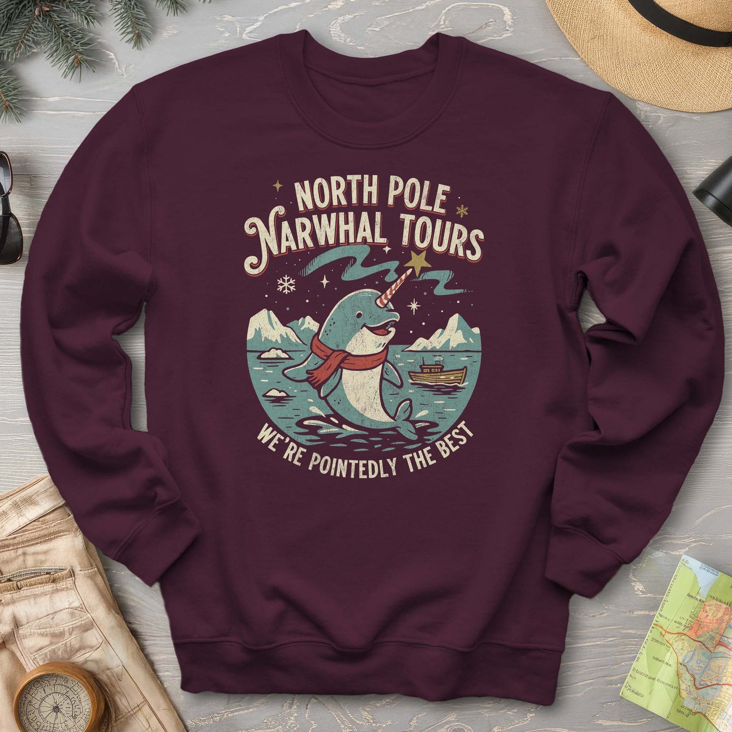 North Pole Narwhal Tours Sweatshirt
