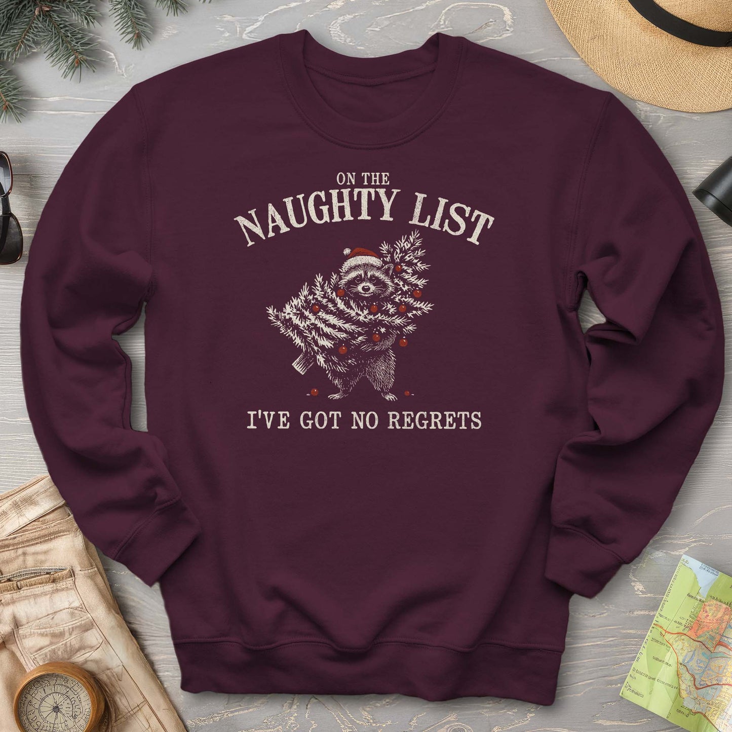 Naughty List Racoon Xmas Sweatshirt