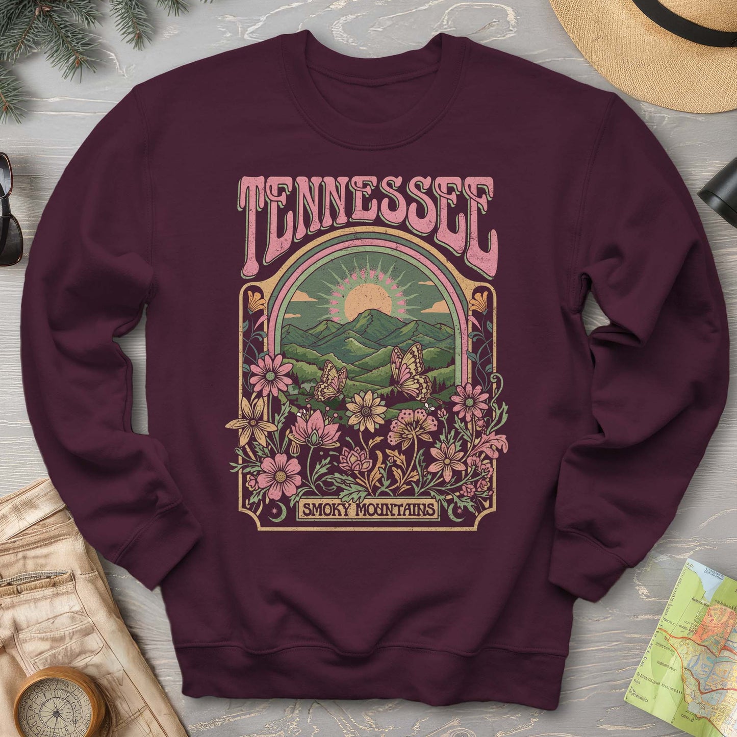 Tennessee Smoky Mountains Butterfly Sweatshirt