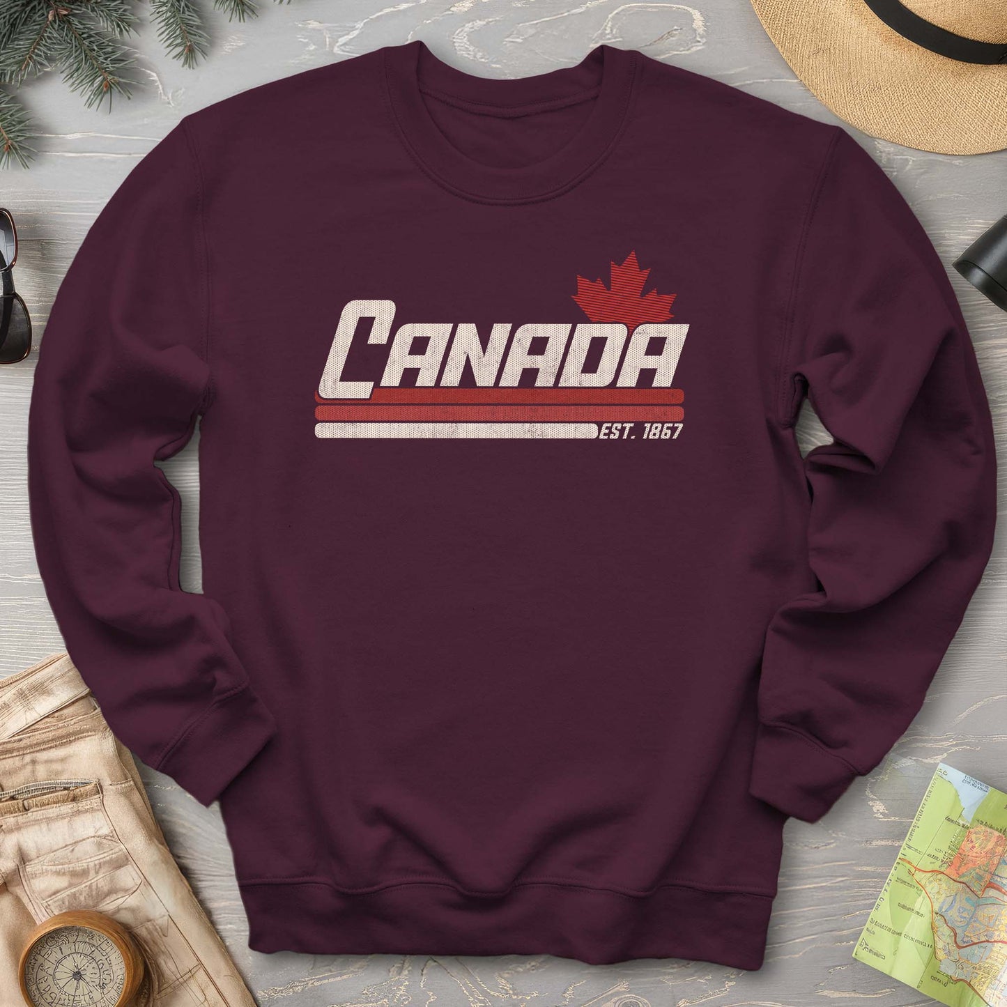 Canada Retro Stripe Sweatshirt