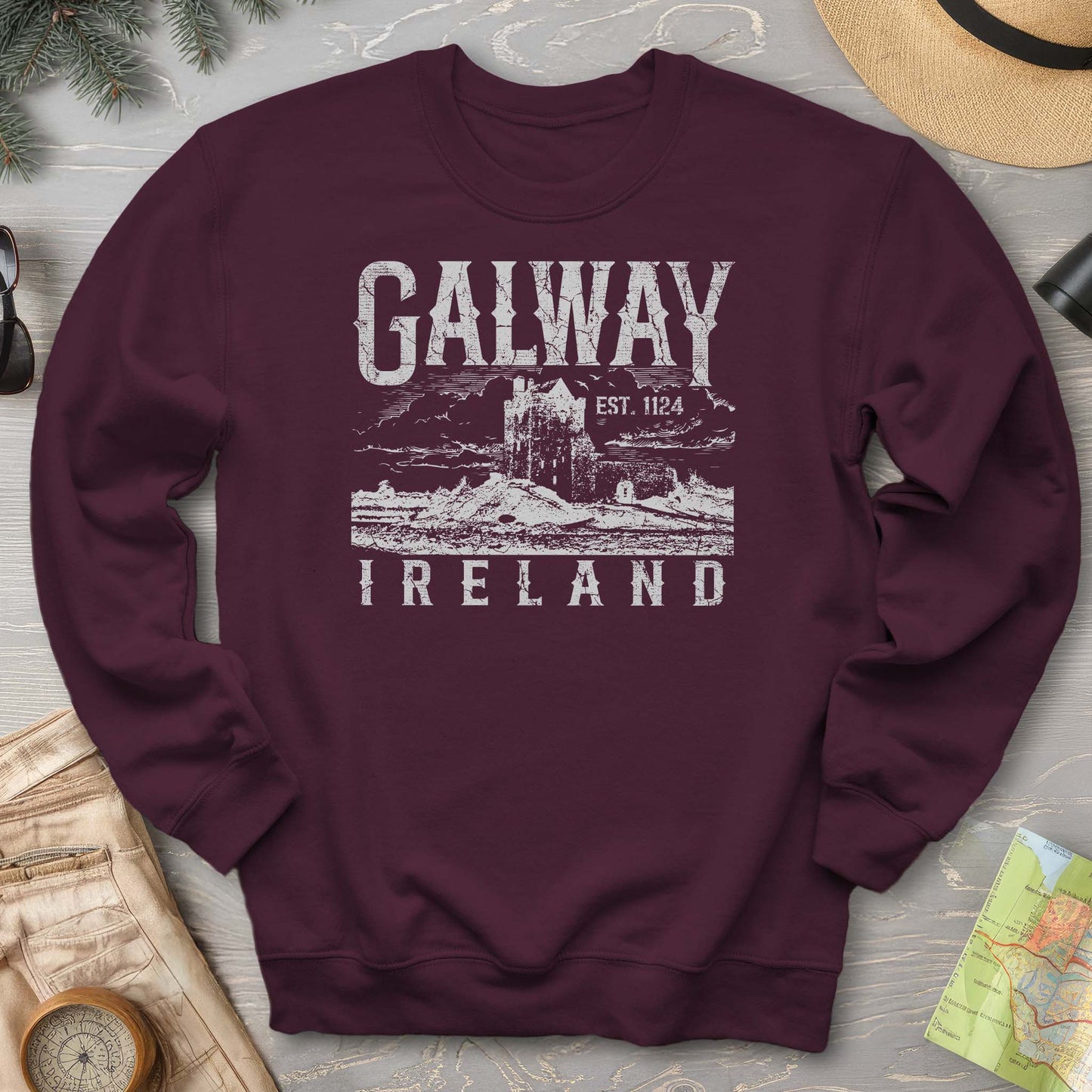 Galway Ireland Vintage Print Sweatshirt