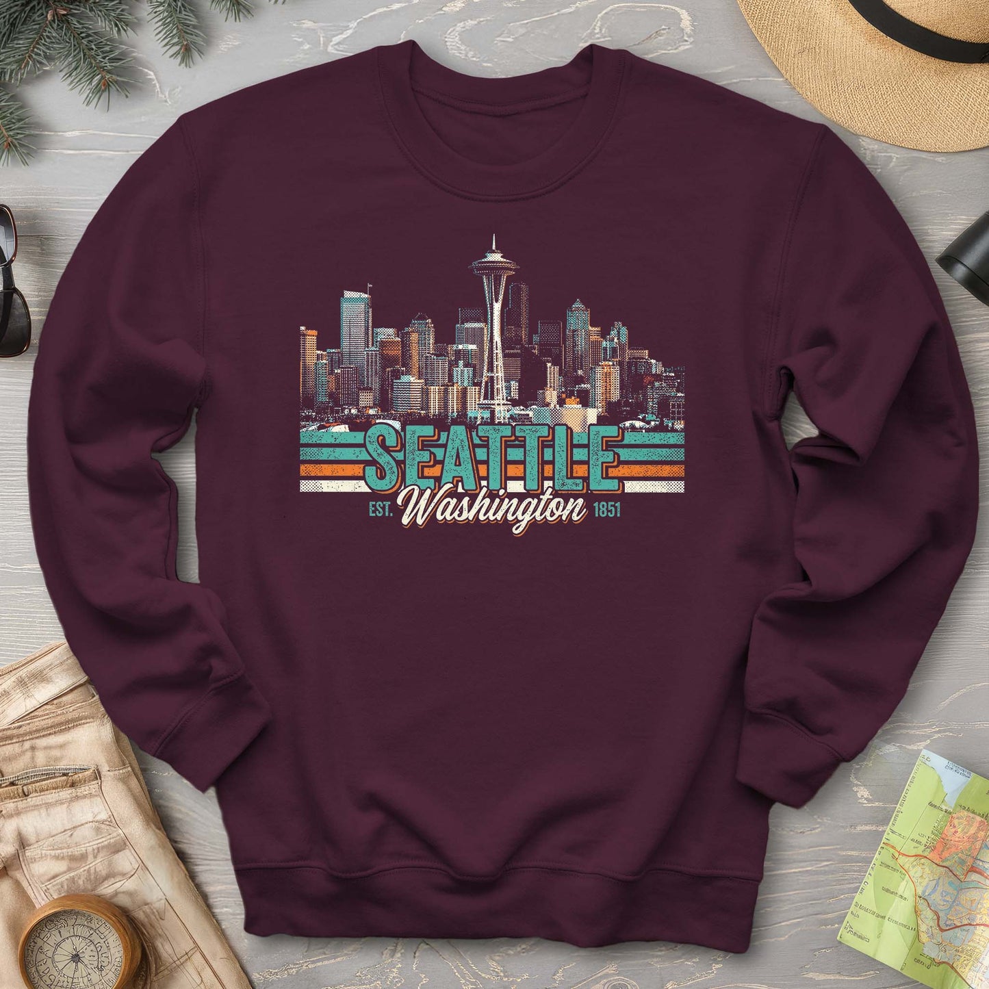 Seattle Retro Skyline Sweatshirt
