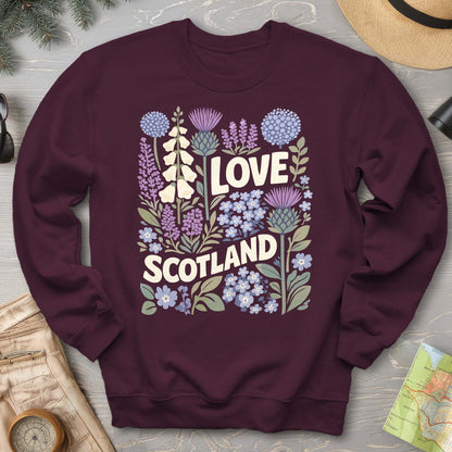 Love Scotland Flowers Sweatshirt