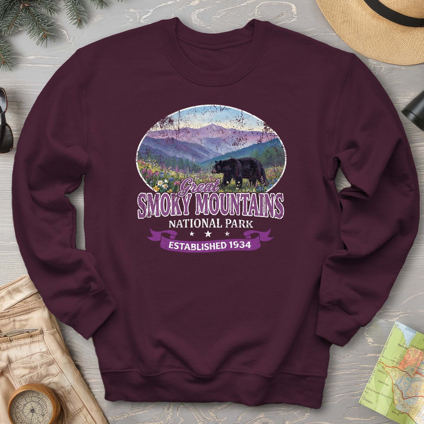 Smoky Mountains Retro Bear Sweatshirt
