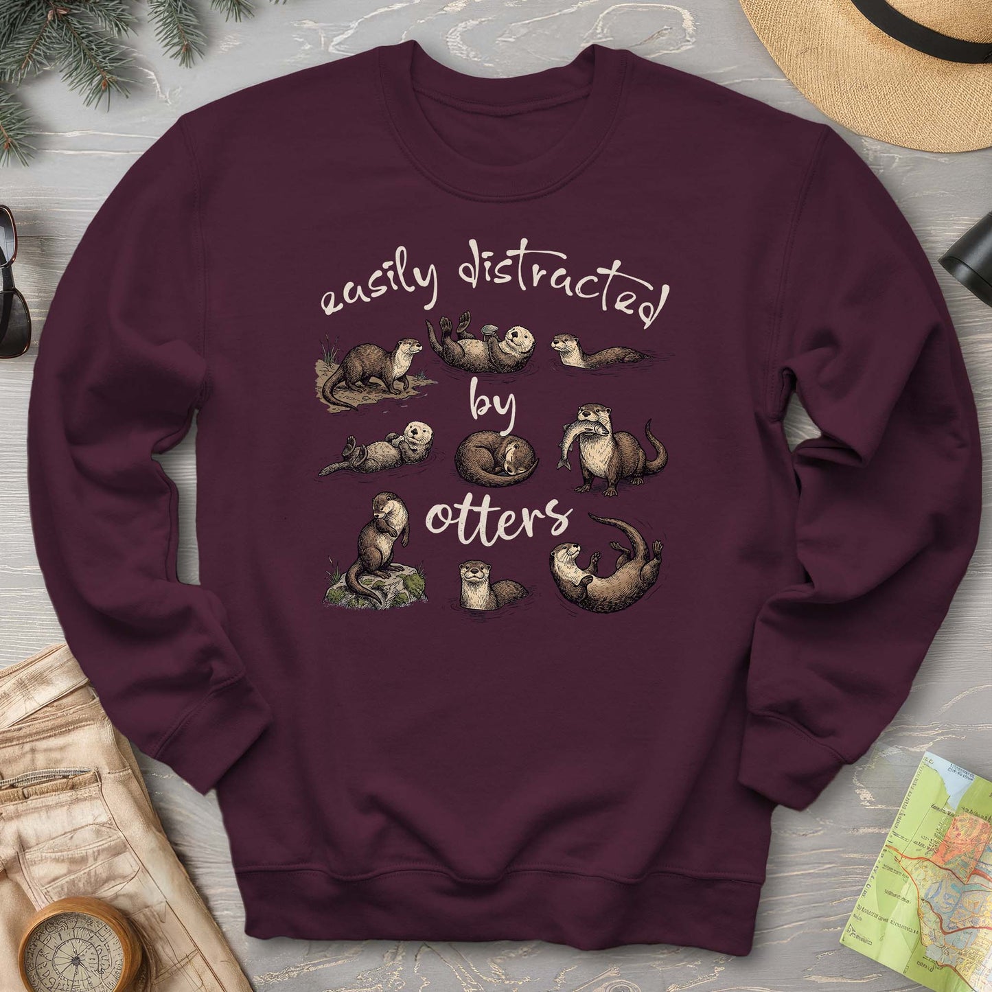 Easily Distracted By Otters Sweatshirt
