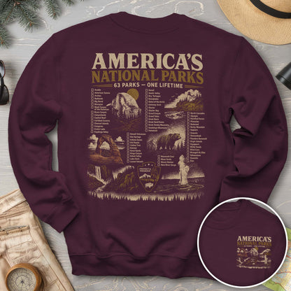 Vintage Parks Checklist Front/Back Print Sweatshirt