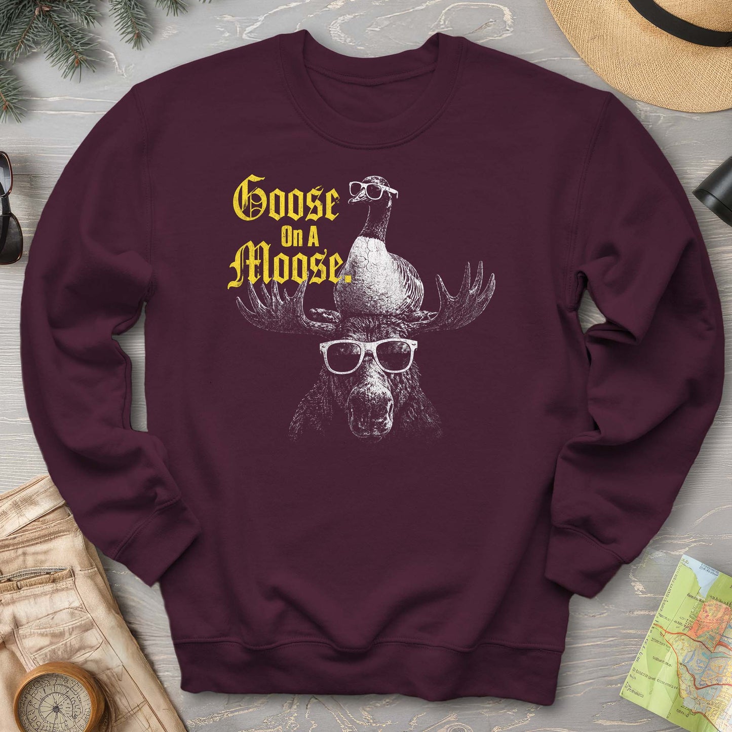 Goose On A Moose Halftone Sweatshirt
