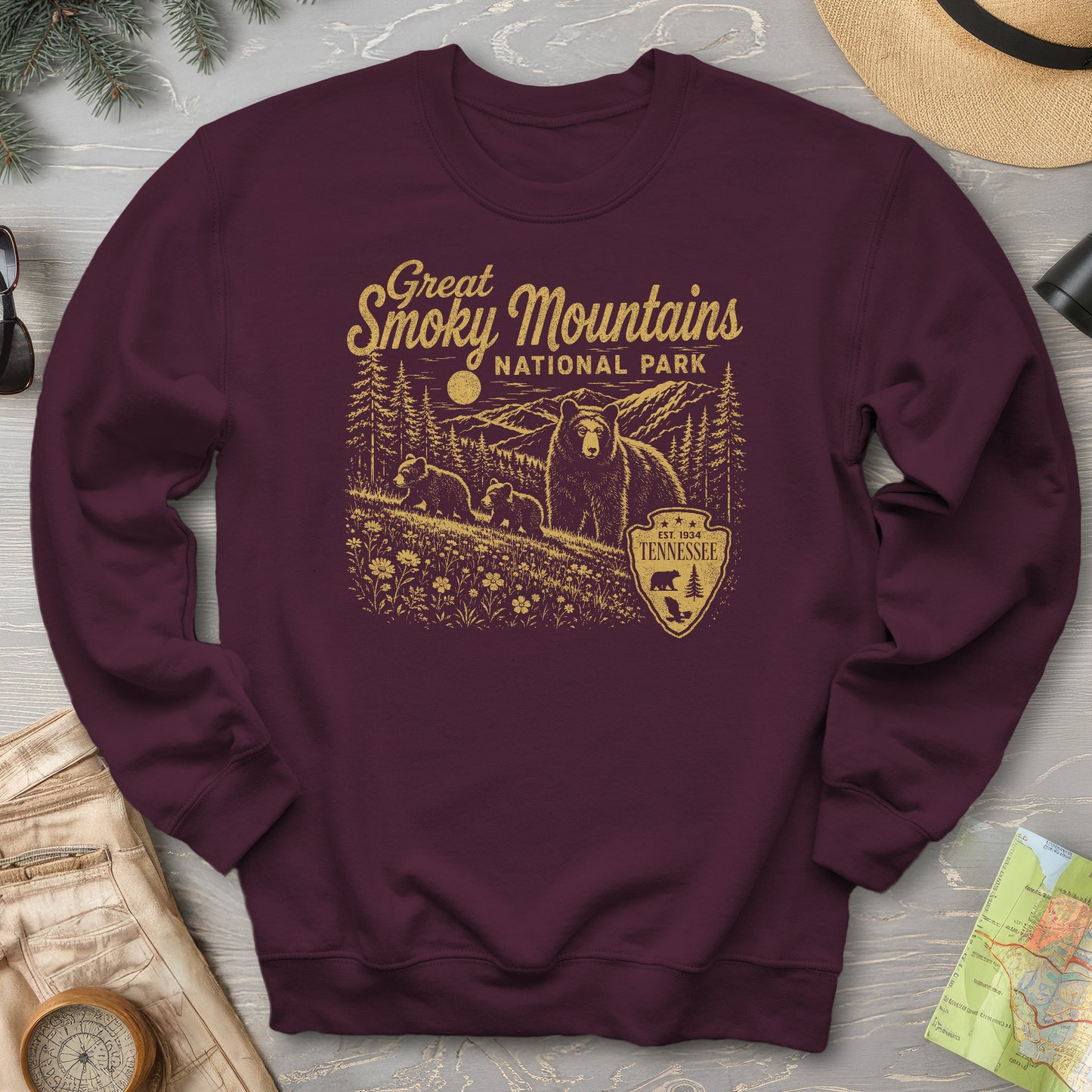 Smoky Mountains Vintage Sketch Sweatshirt