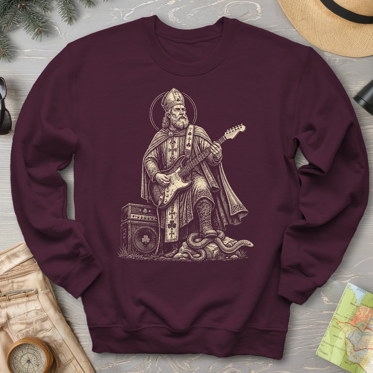 Saint Patrick Guitar Sweatshirt