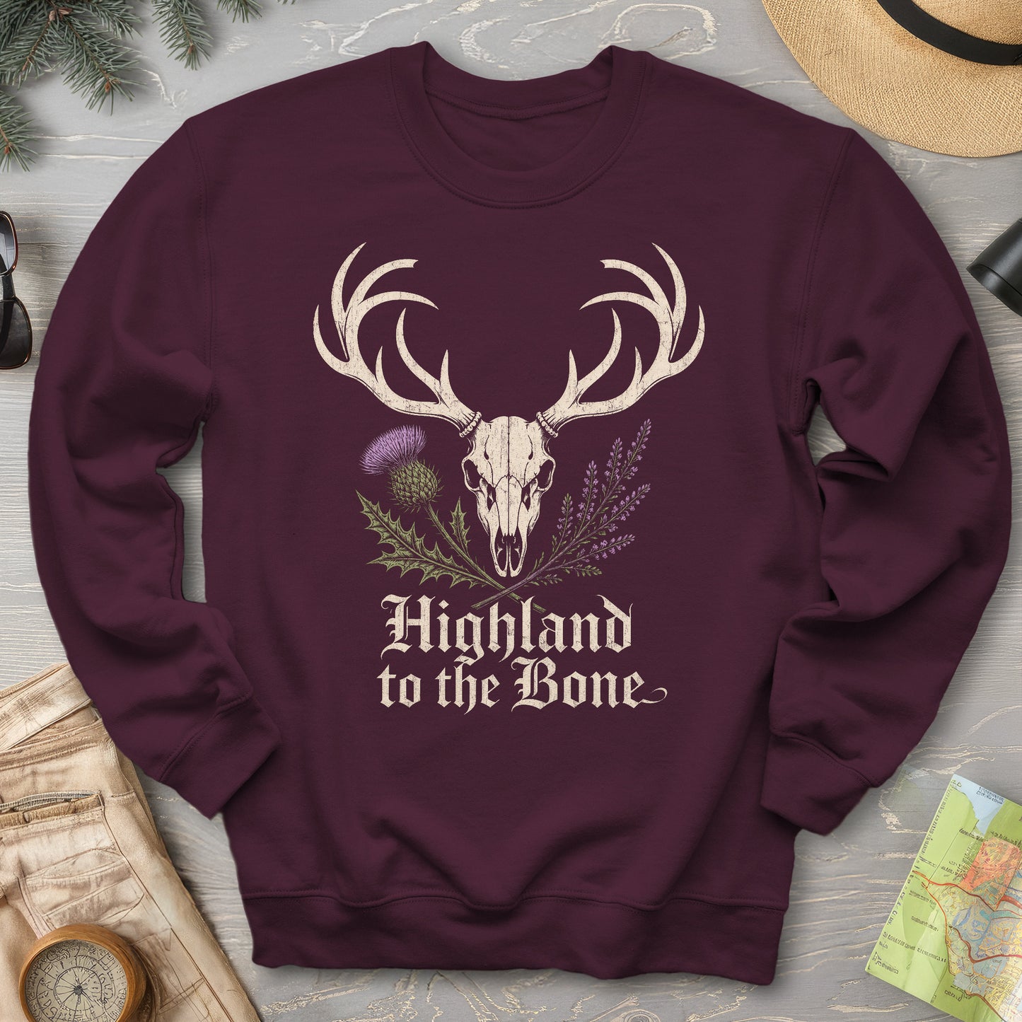 Highland Stag Skull Sweatshirt