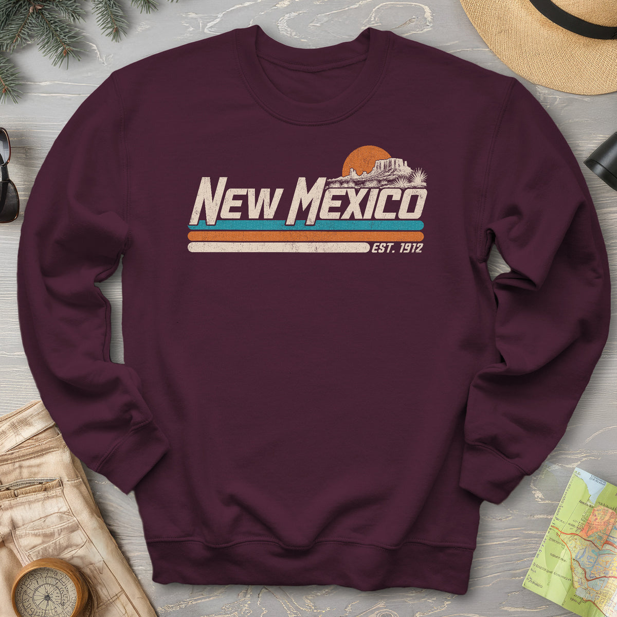 New Mexico Retro Stripe Sweatshirt