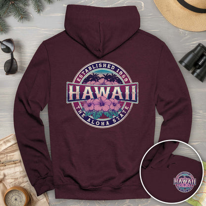 Hawaii Badge Front/Back Print Hoodie
