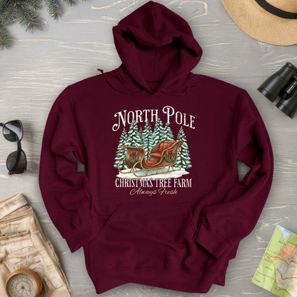 North Pole Christmas Tree Farm Hoodie