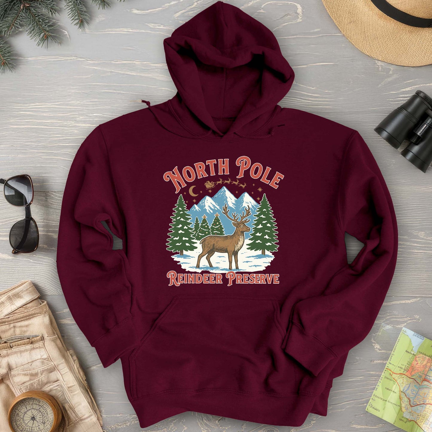 North Pole Reindeer Preserve Hoodie