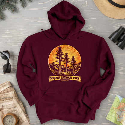 Sequoia 3 Trees Vintage Print Hoodie