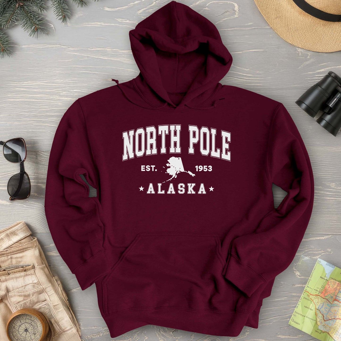 North Pole Alaska Varsity Hoodie