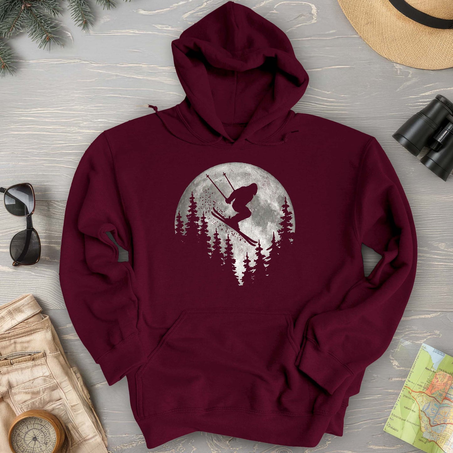 Bigfoot Ski Moon Hoodie