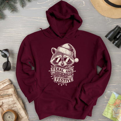 Feral and Festive Racoon Hoodie