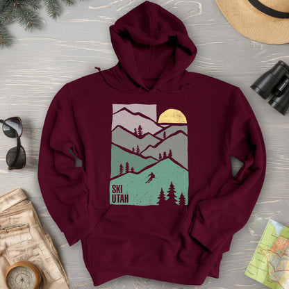 Ski Utah Mountains Hoodie