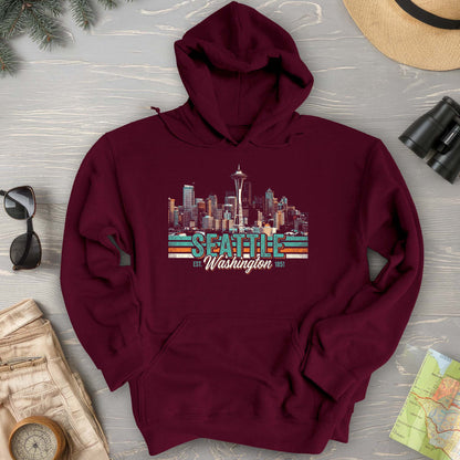 Seattle Retro Skyline Hoodie