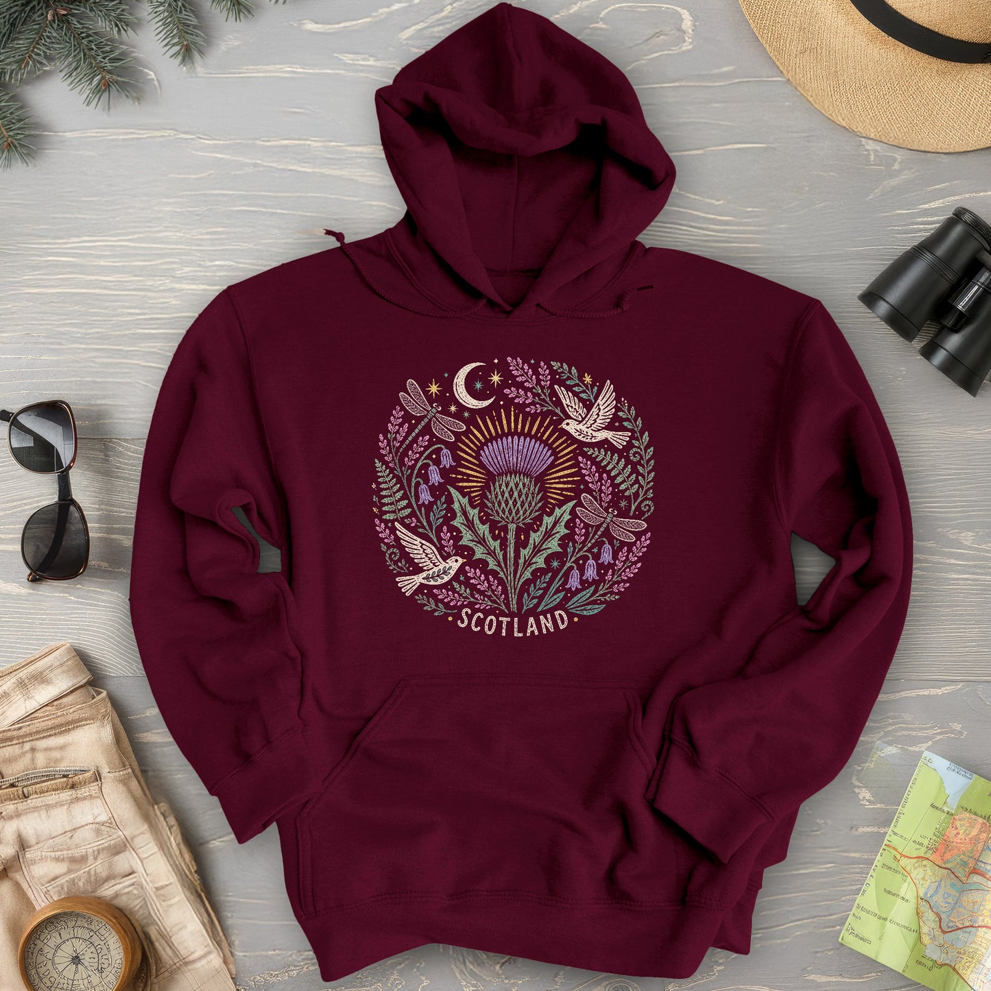 Scotland Thistle Doves Hoodie