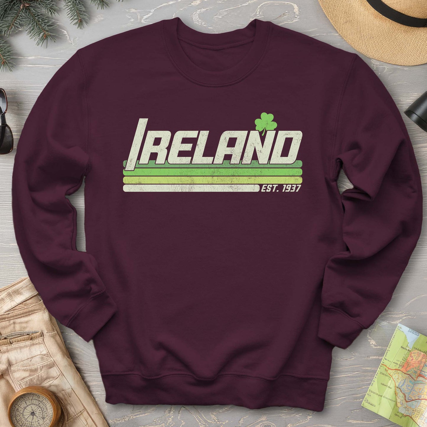 Ireland Retro Stripe Crewneck Sweatshirt