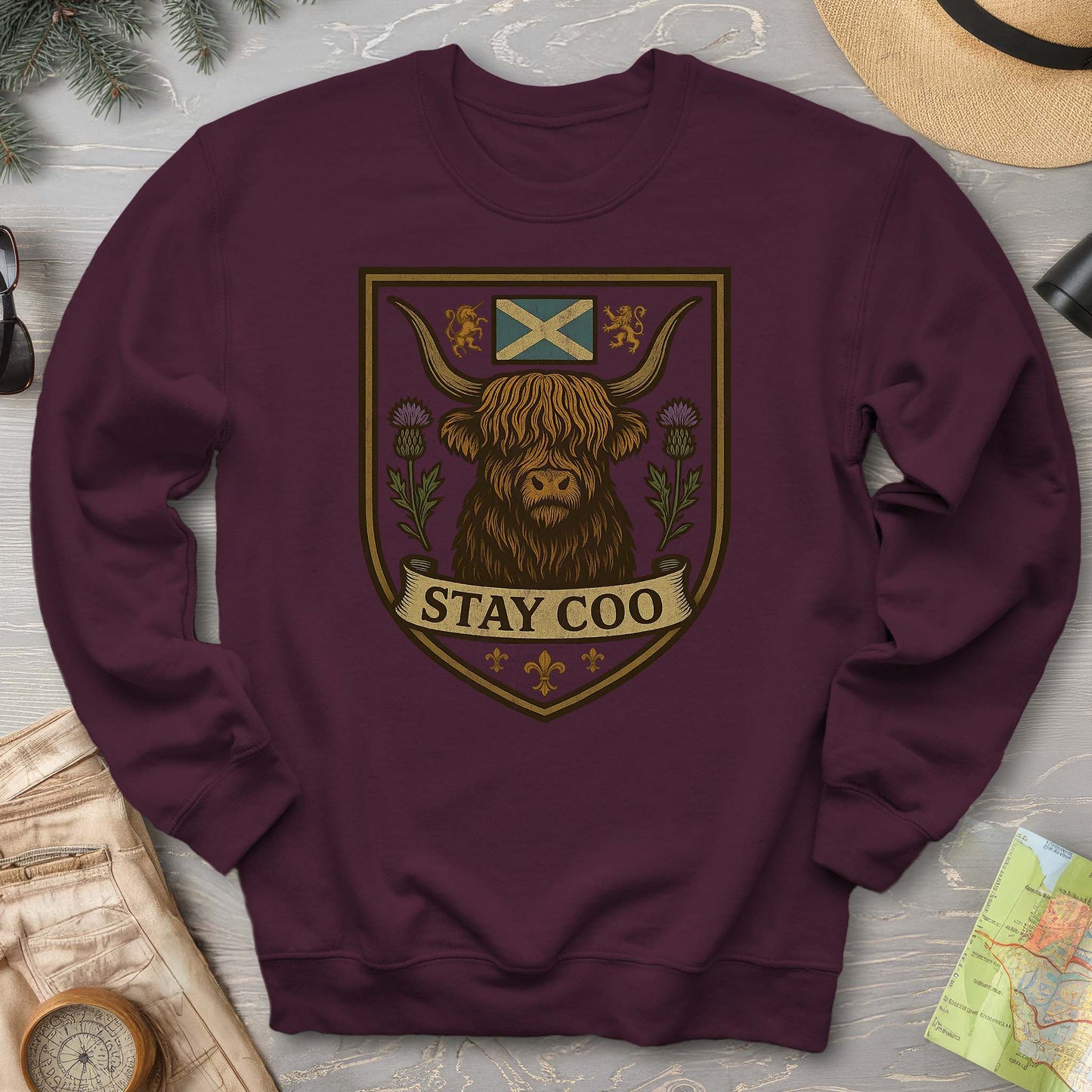 Highland Cow "Scottish Heraldry" Sweatshirt