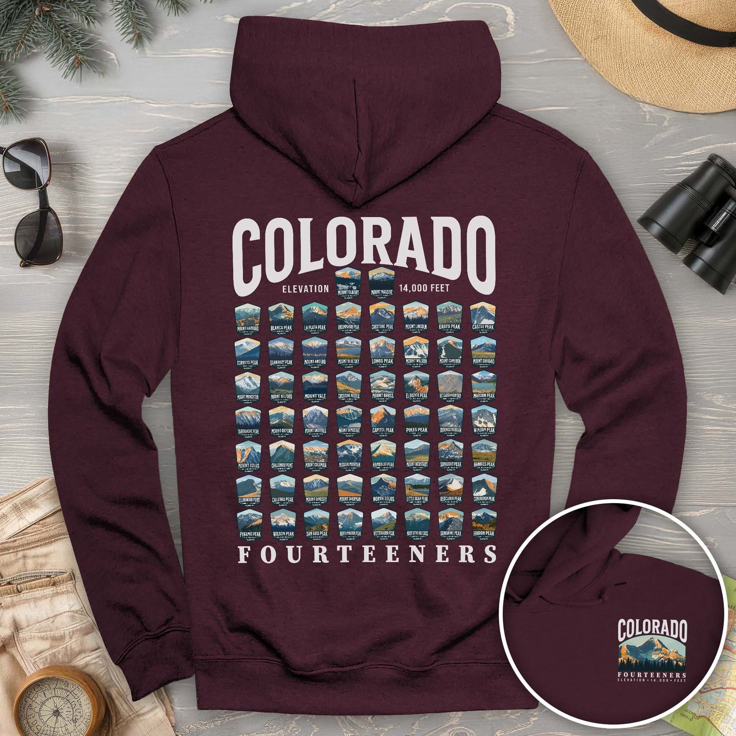Colorado Fourteeners Front/Back Print Hoodie