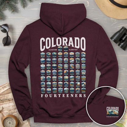 Colorado Fourteeners Front/Back Print Hoodie