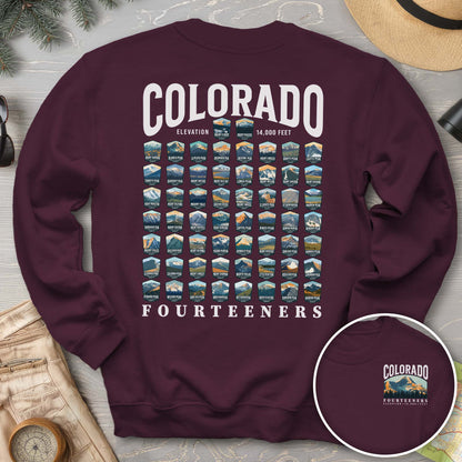 Colorado Fourteeners Front/Back Print Sweatshirt