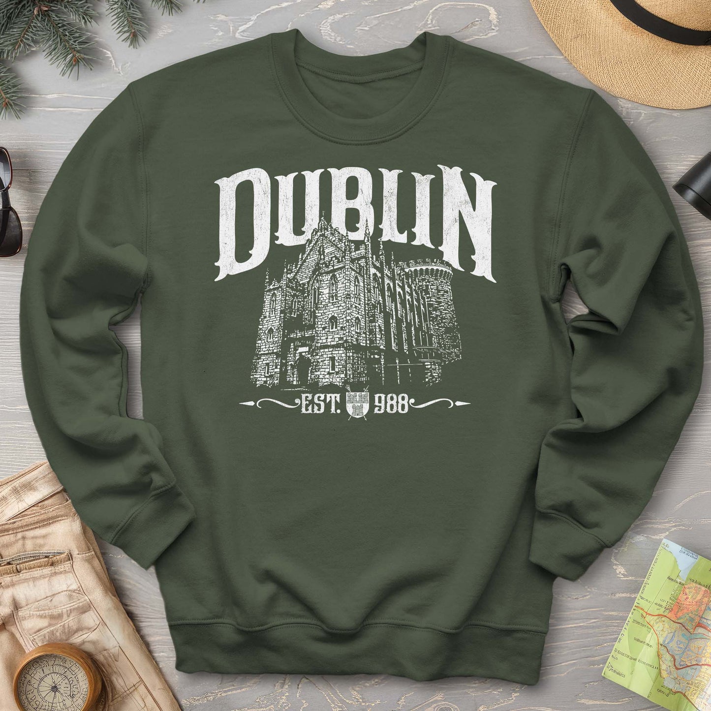 Dublin Ireland Castle Crewneck Sweatshirt