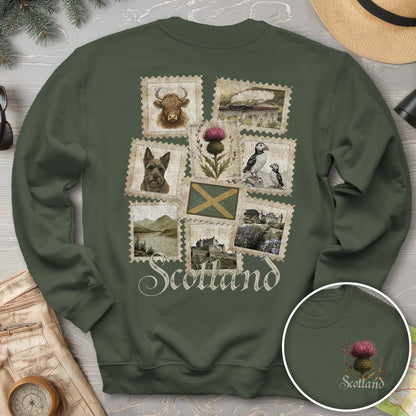 Scotland Vintage Stamps Sweatshirt