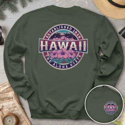 Hawaii Badge Front/Back Print Sweatshirt