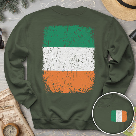 Ireland Distressed Flag Front/Back Print Sweatshirt