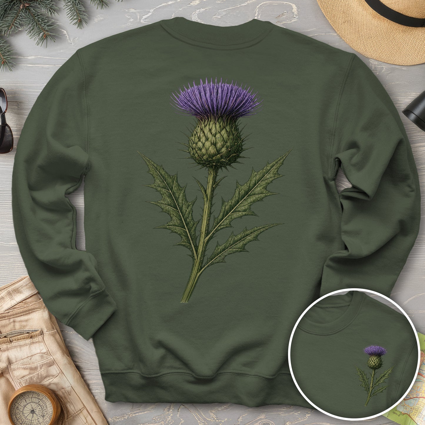 Thistle of Scotland Front/Back Print Sweatshirt