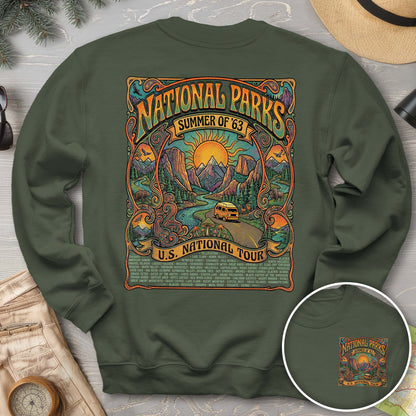 National Parks Summer Tour Front/Back Print Sweatshirt