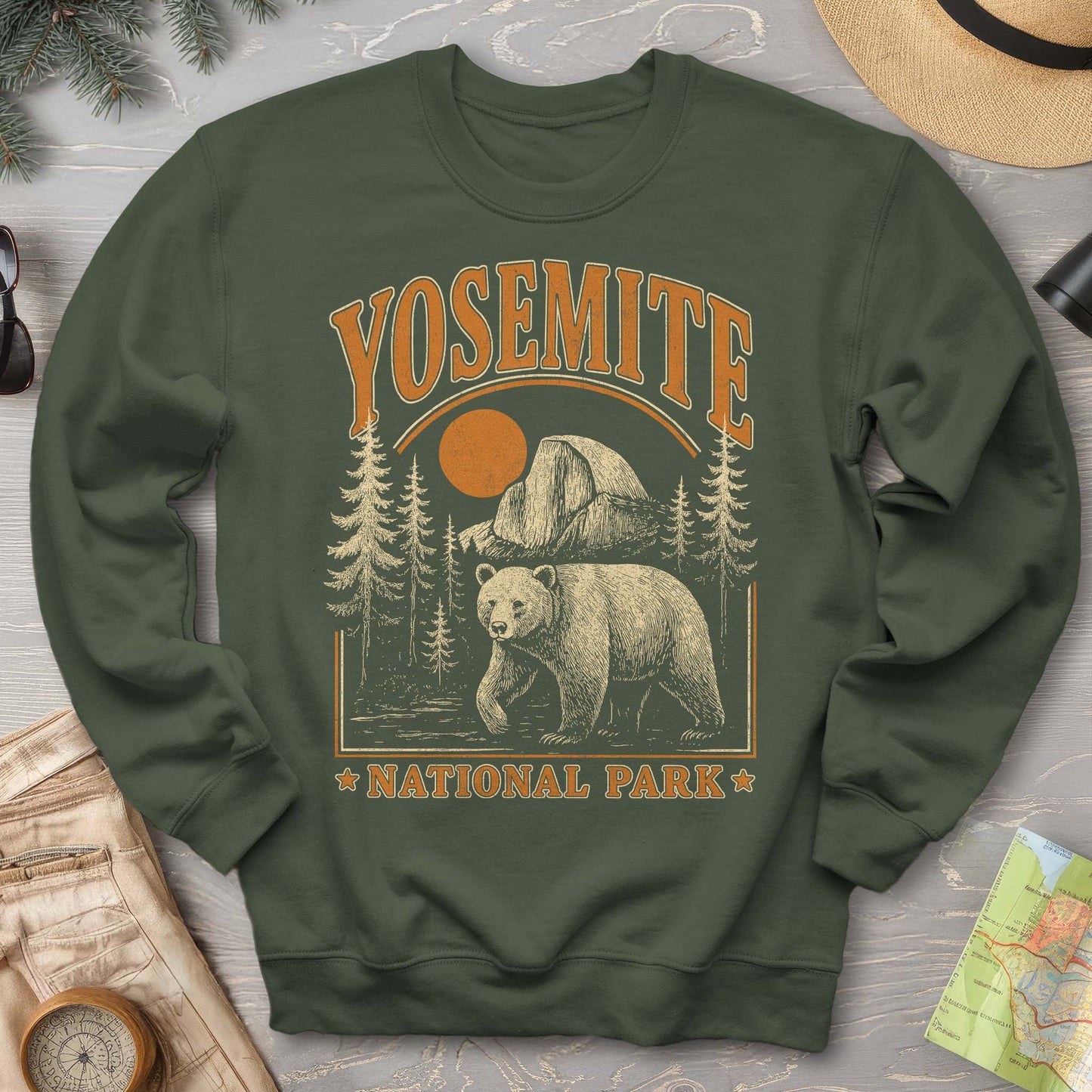 Yosemite National Park "Vintage El Capitan" Bear Sweatshirt