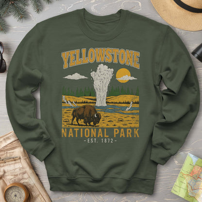 Yellowstone Old Faithful Buffalo Sweatshirt