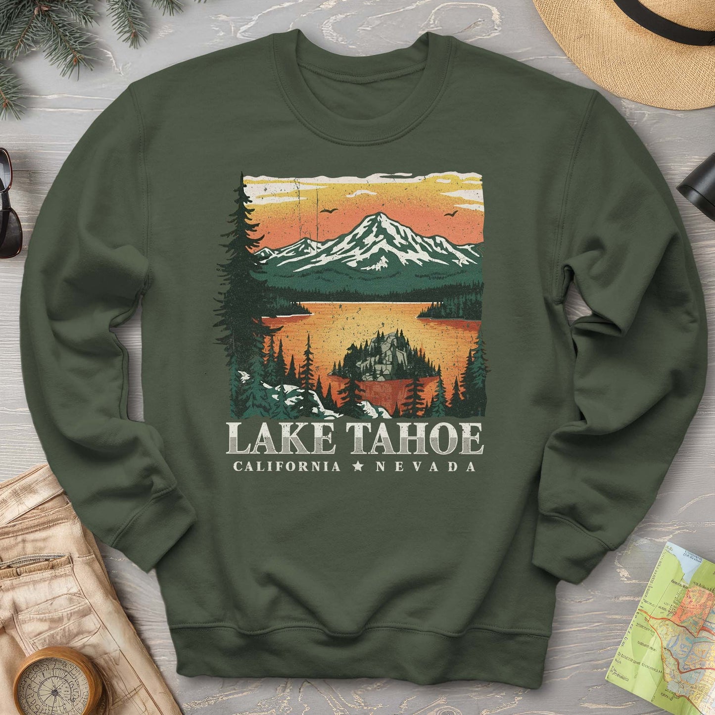 Lake Tahoe Emerald Bay Sunset Sweatshirt
