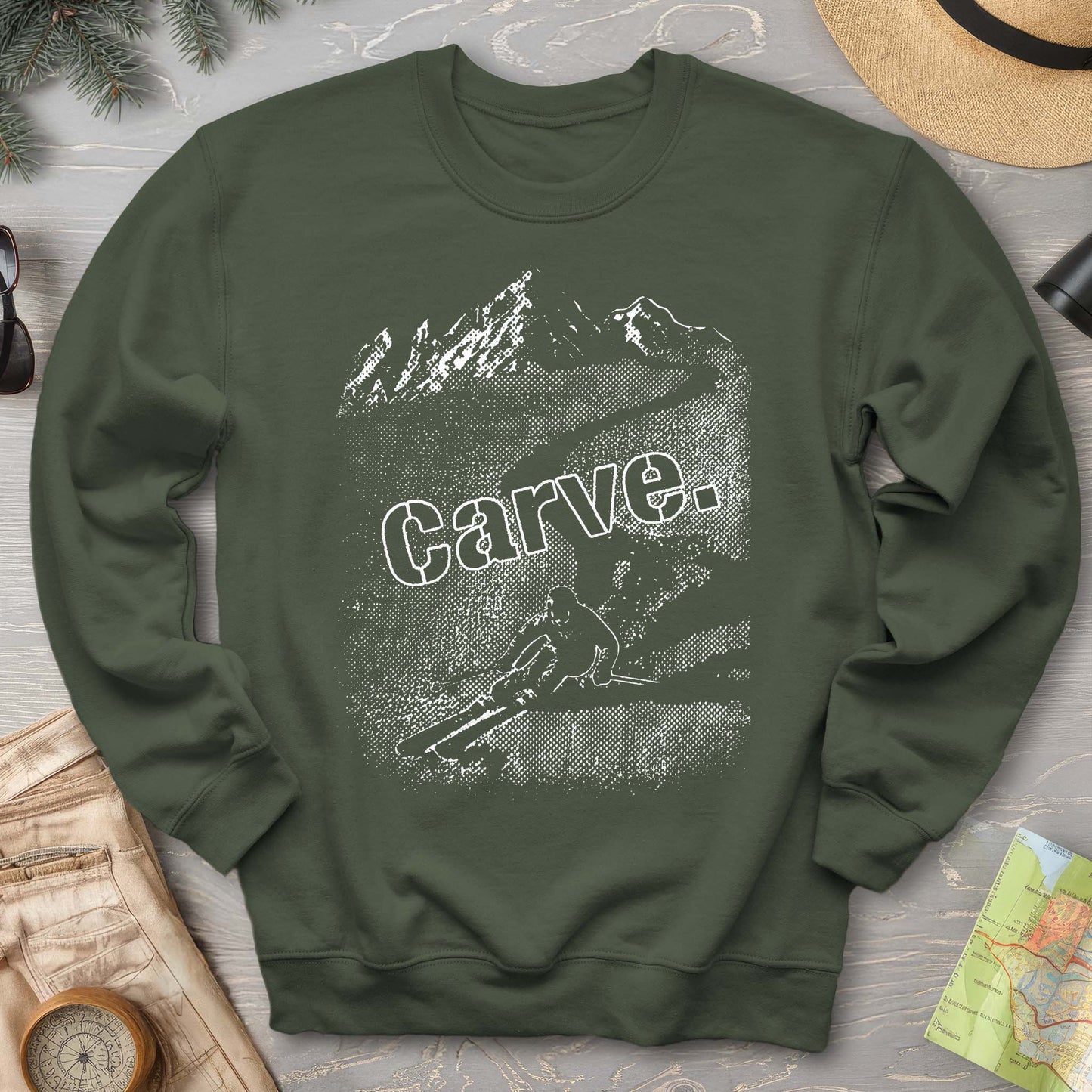 Carve Ski Print Sweatshirt