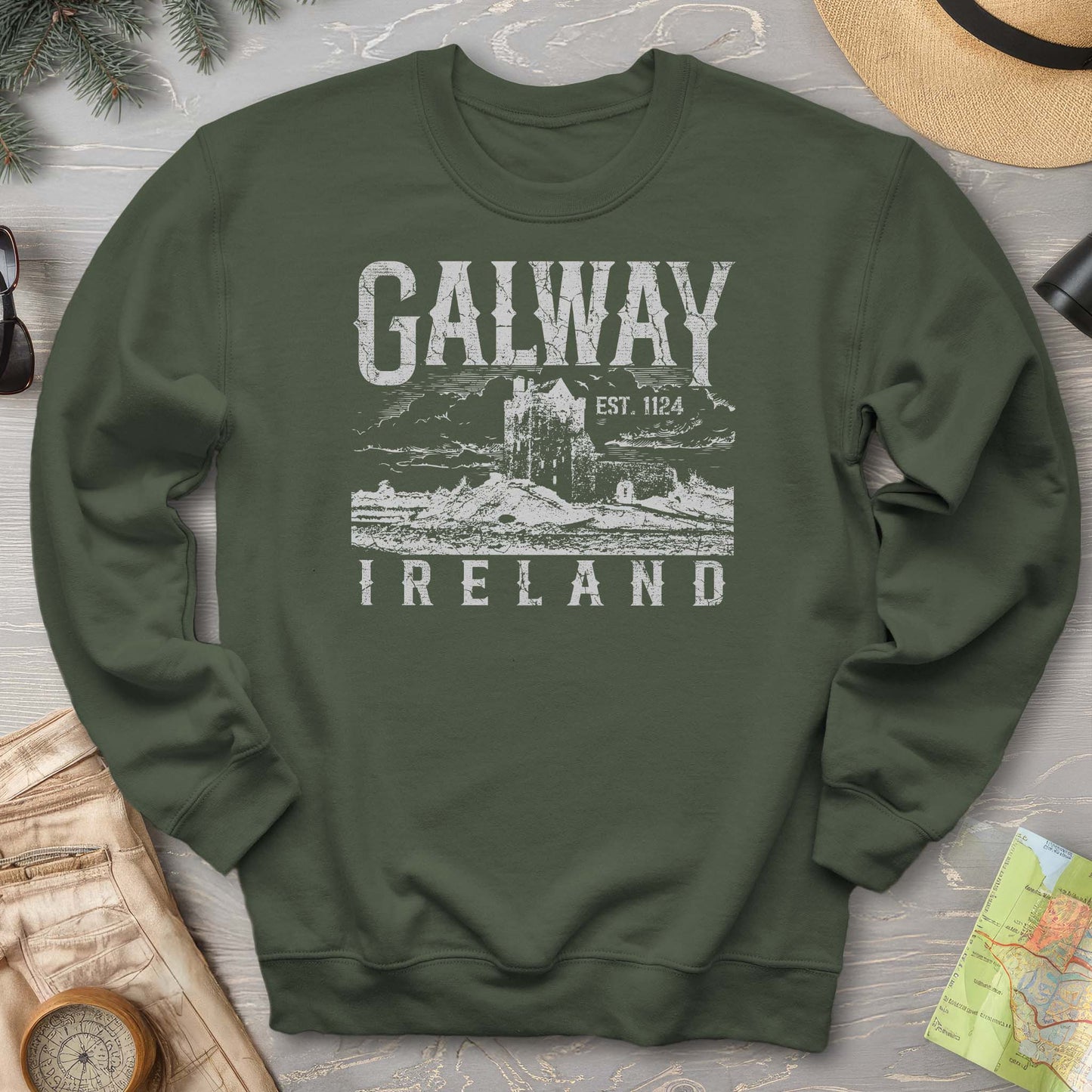 Galway Ireland Vintage Print Sweatshirt