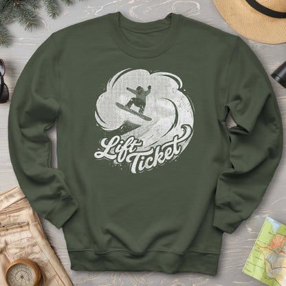 Lift Ticket Snowboard Sweatshirt