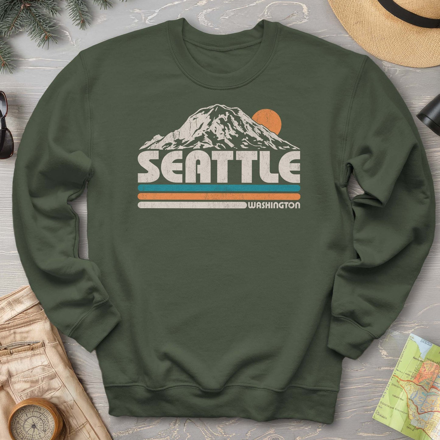 Seattle Retro Stripe Sweatshirt