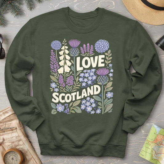 Love Scotland Flowers Sweatshirt