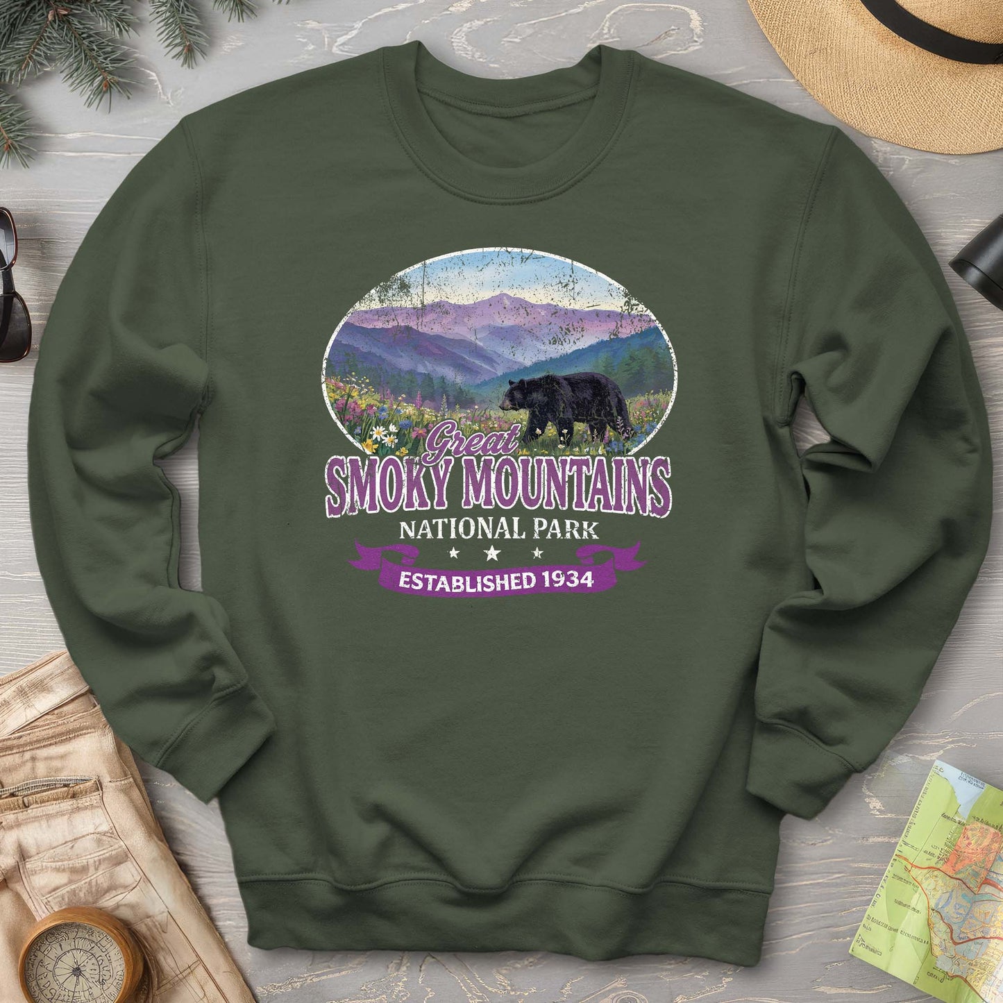 Smoky Mountains Retro Bear Sweatshirt