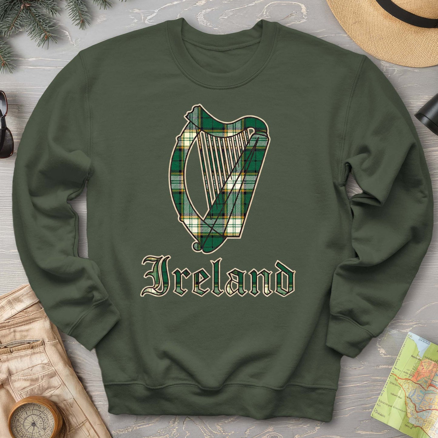 Ireland Tartan Harp Sweatshirt