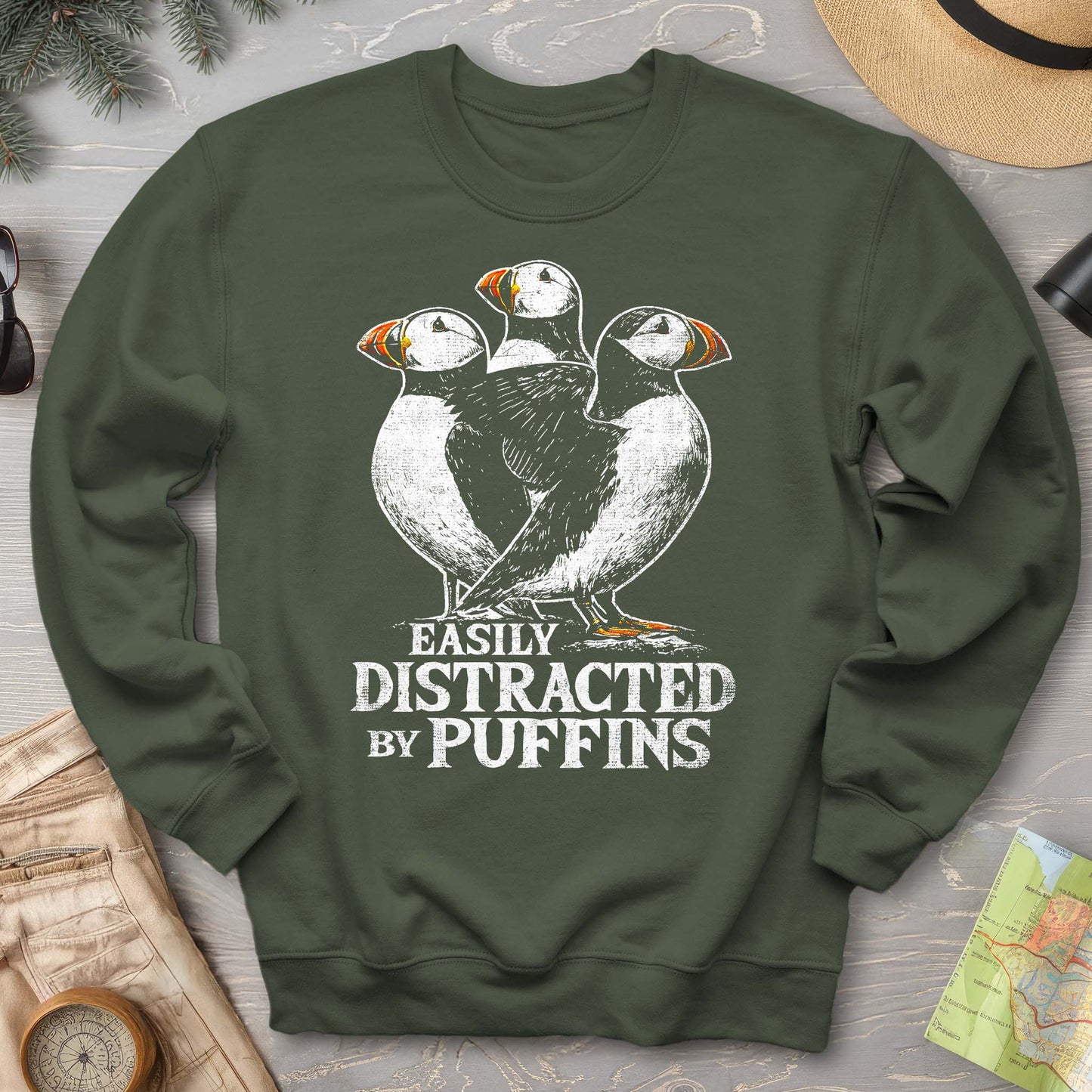 Easily Distracted By Puffins Sweatshirt
