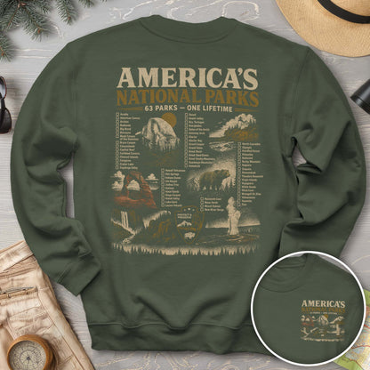 Vintage Parks Checklist Front/Back Print Sweatshirt